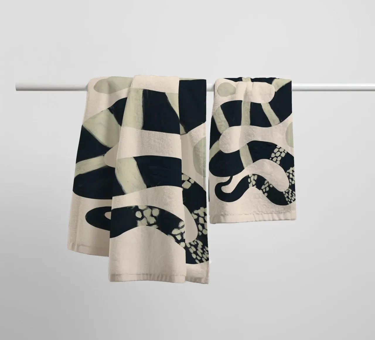 Serpente bianco e nero asciugamano da bagno da ThingDesign