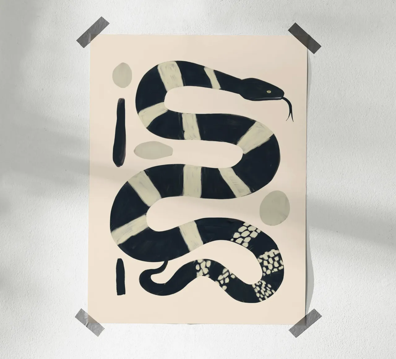 Serpente bianco e nero carta hahnemühle da ThingDesign