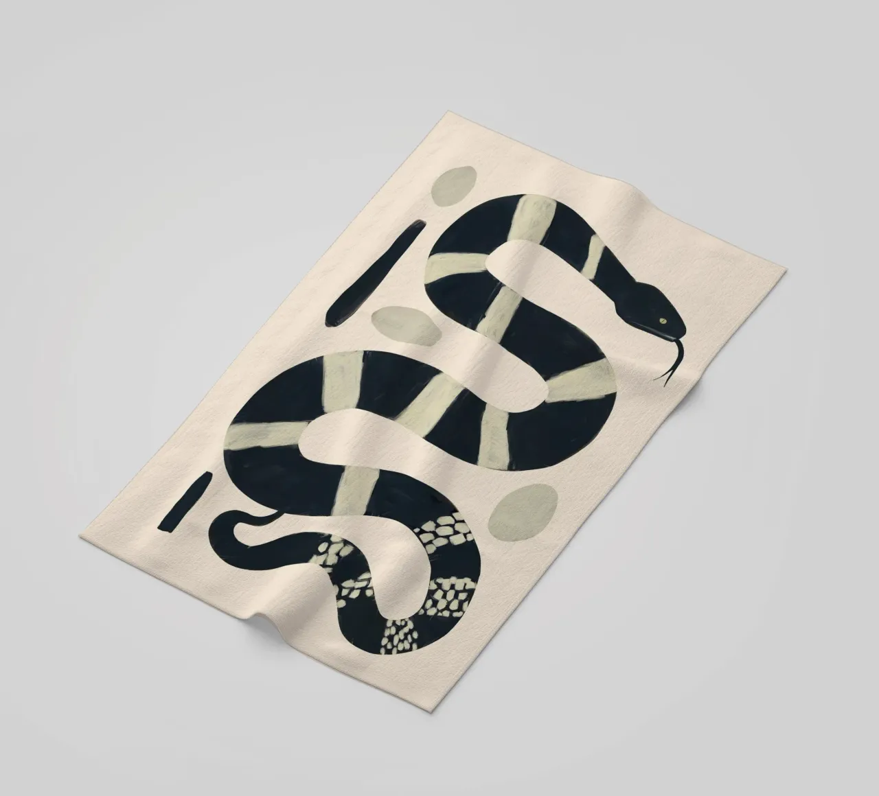 Serpente bianco e nero telo mare da ThingDesign