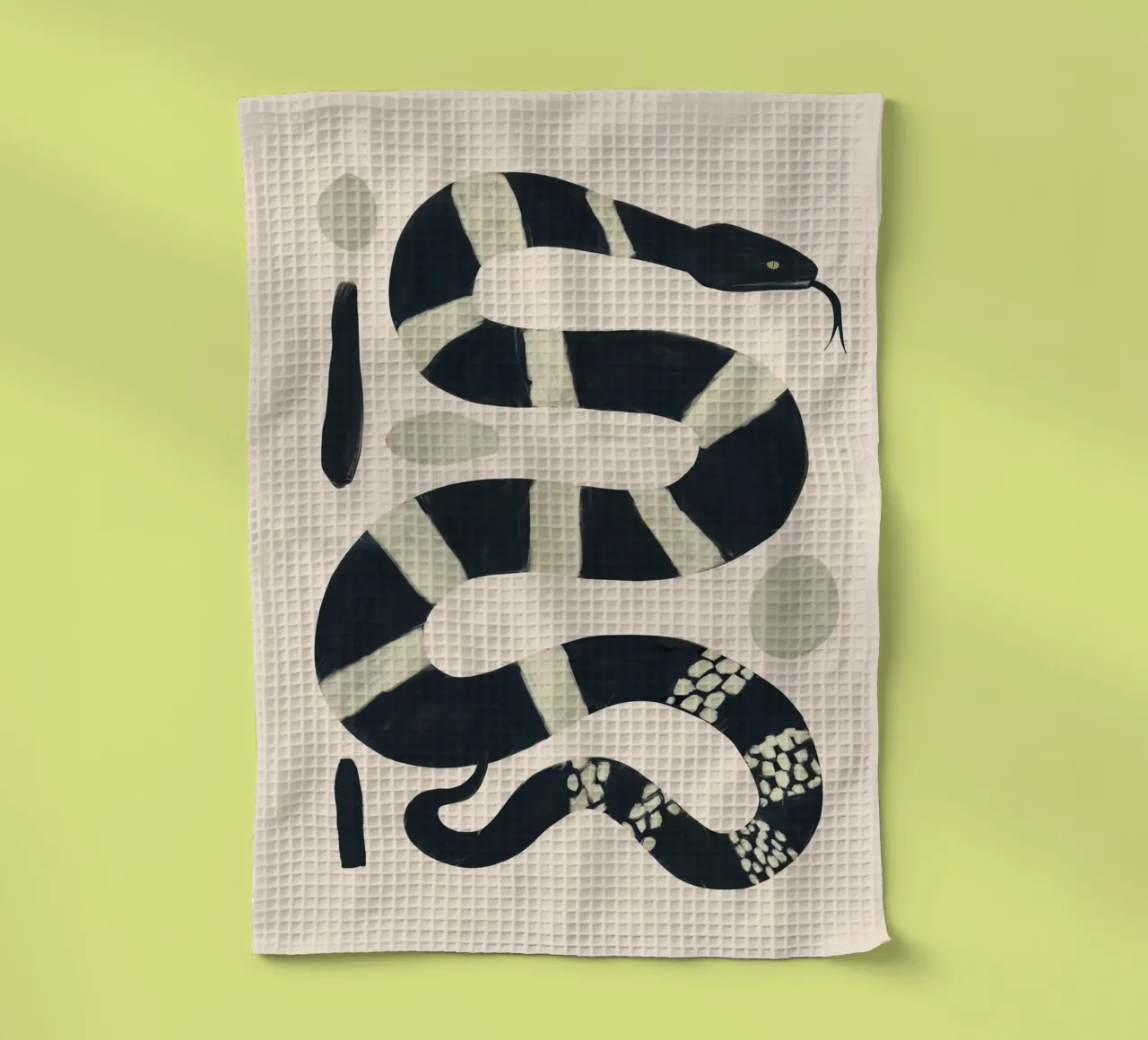 Serpente bianco e nero canovaccio da cucina da ThingDesign