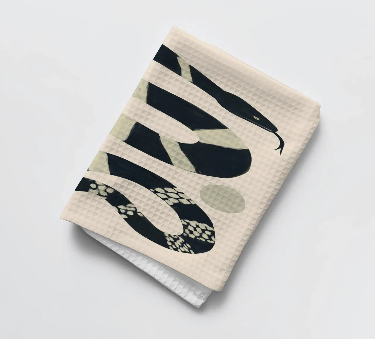 Serpente bianco e nero canovaccio da cucina da ThingDesign