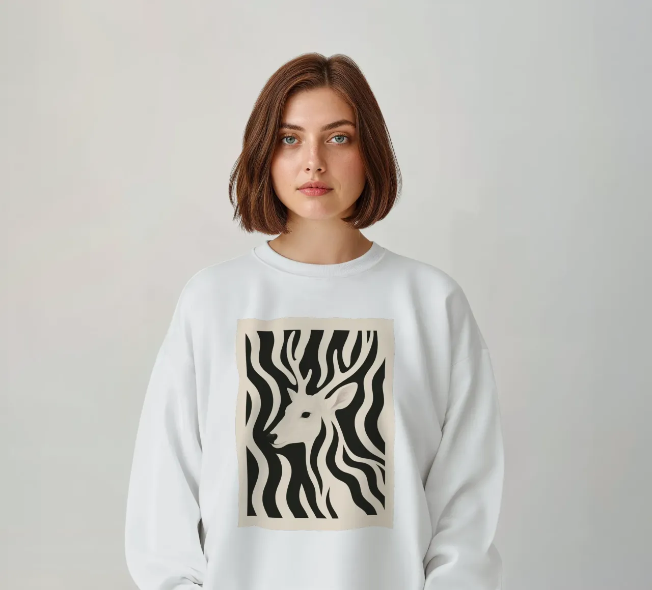 Cervo in bianco e nero felpa da ThingDesign