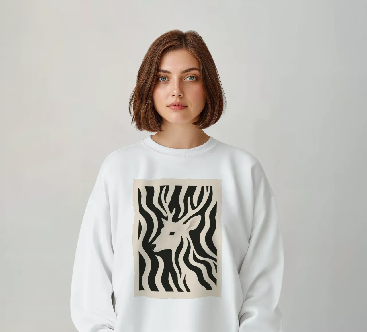 Cervo in bianco e nero felpa da ThingDesign