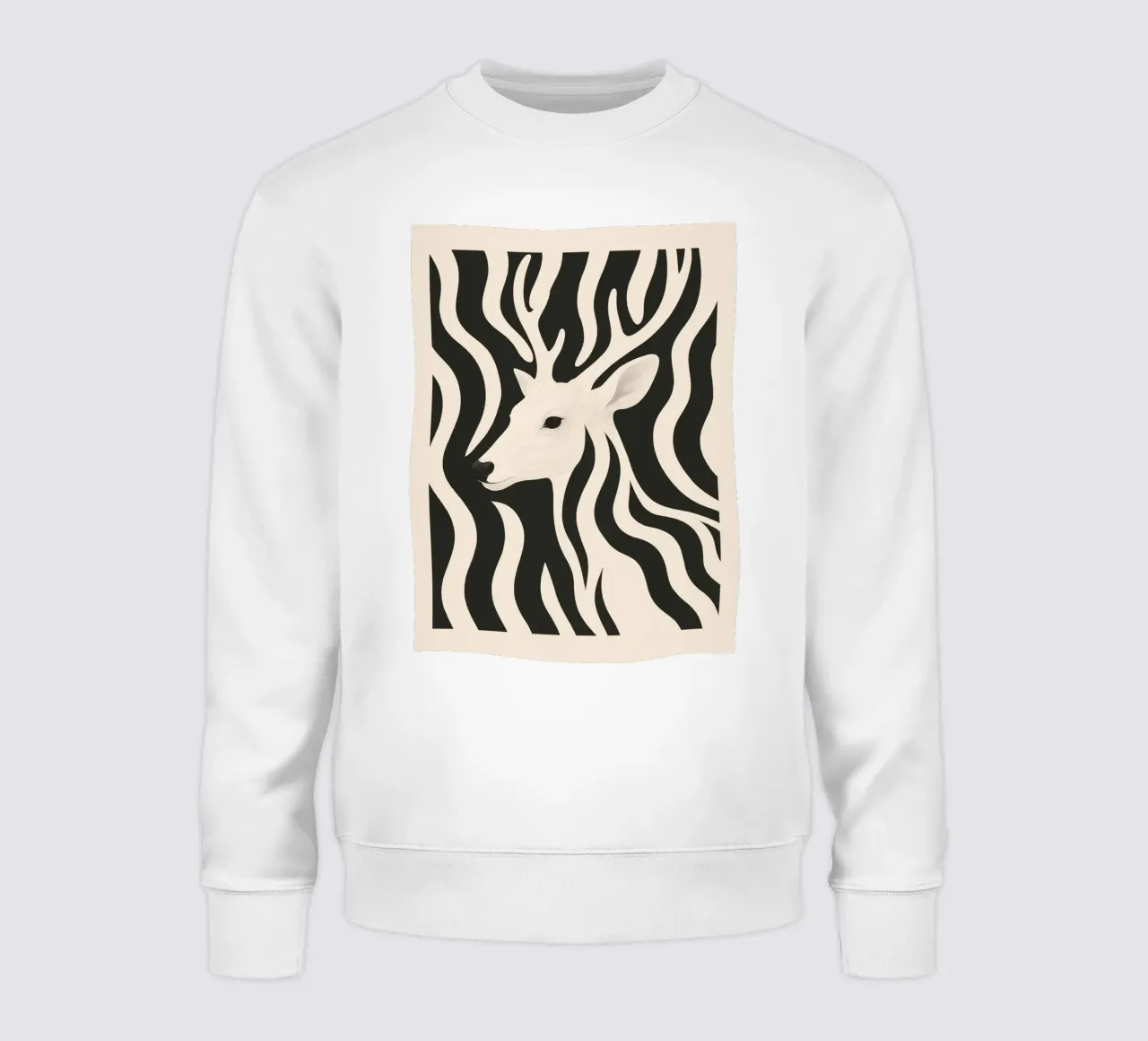 Cervo in bianco e nero felpa da ThingDesign