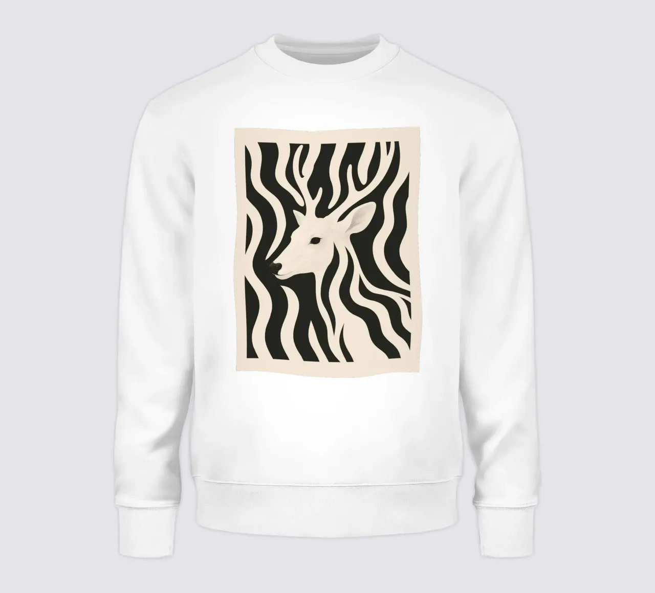 Cervo in bianco e nero felpa da ThingDesign