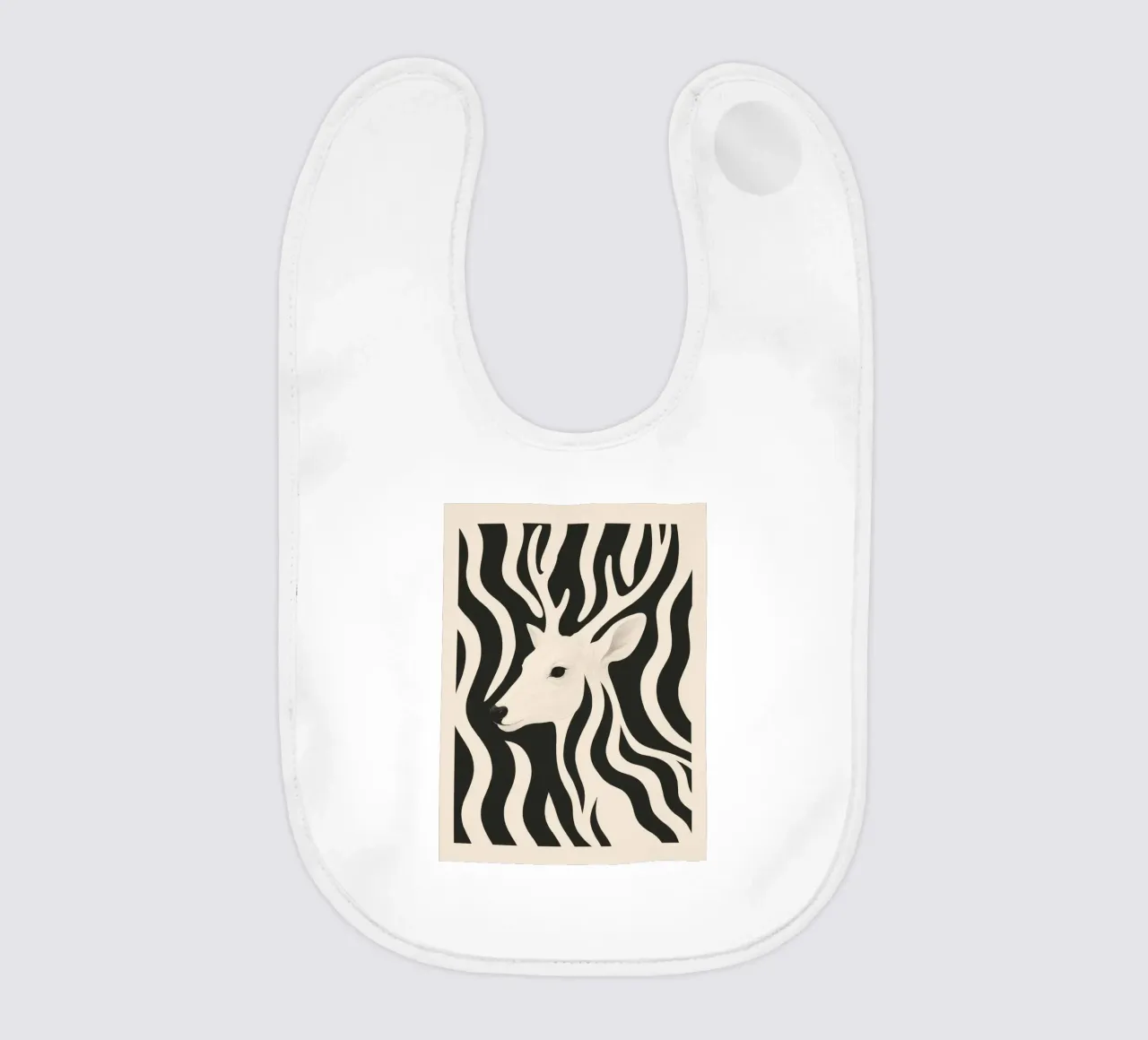 Cervo in bianco e nero bavaglino da ThingDesign
