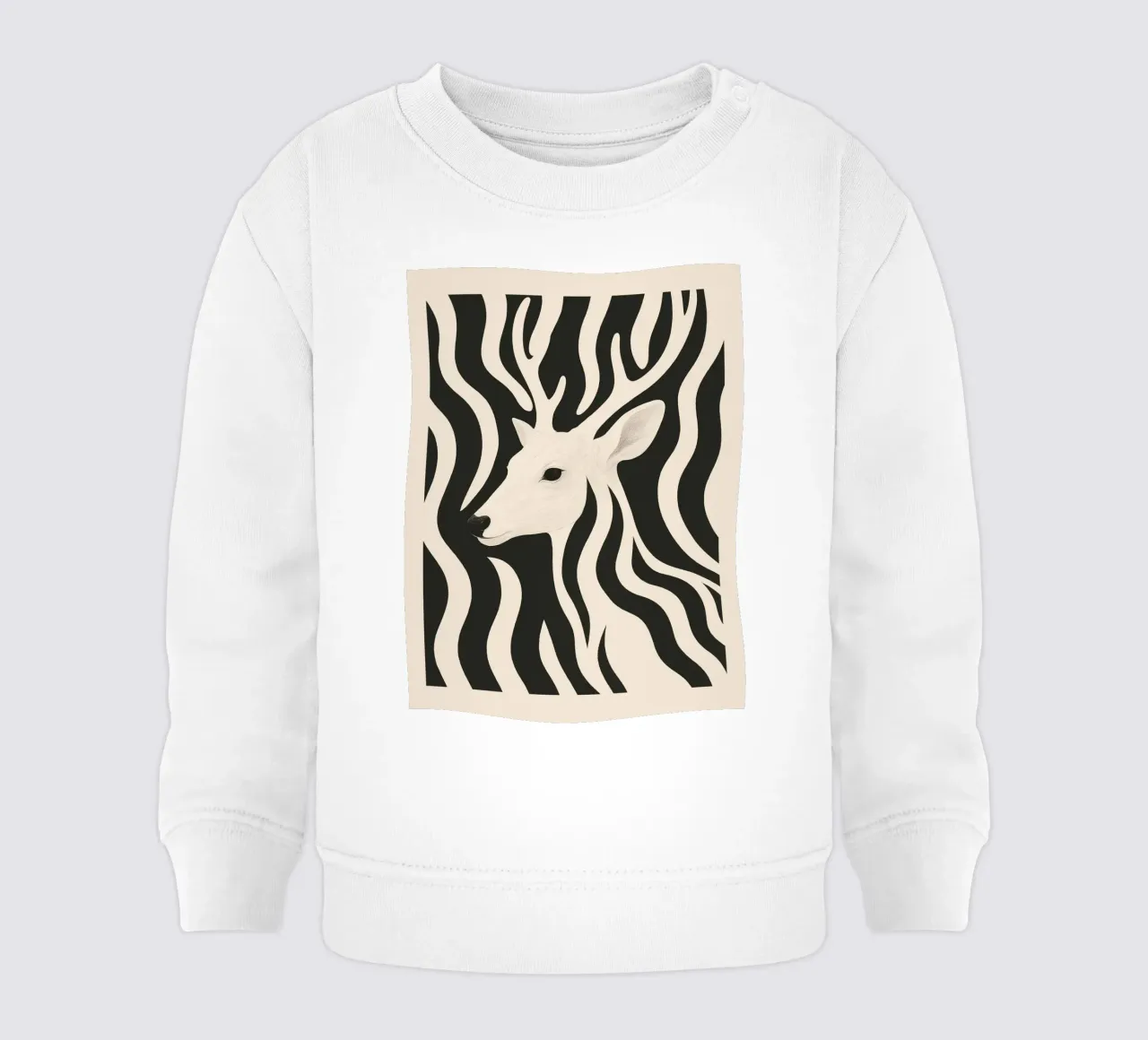 Cervo in bianco e nero felpa neonato da ThingDesign