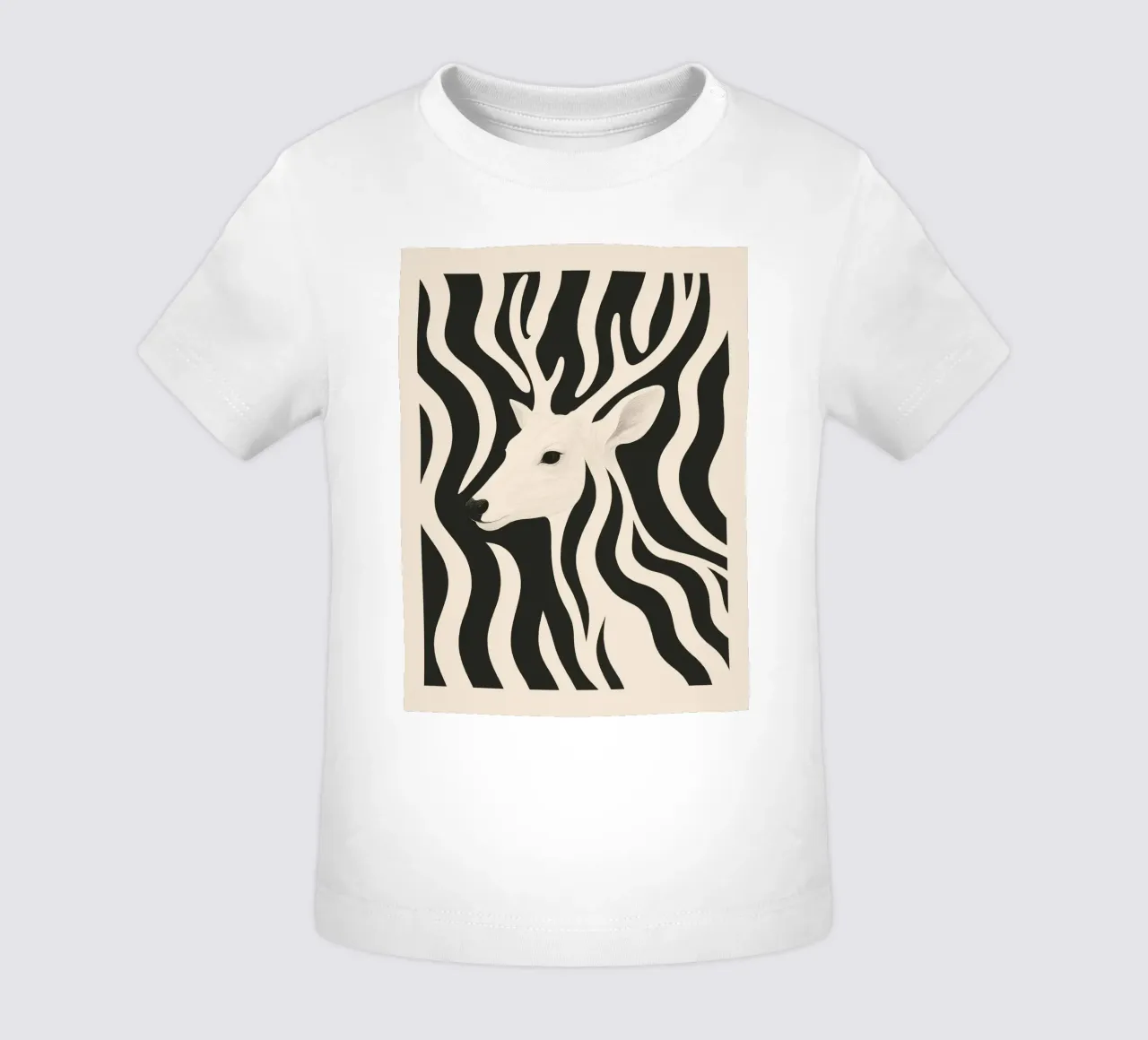 Cervo in bianco e nero maglietta neonato da ThingDesign