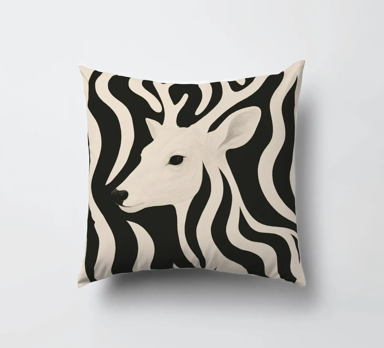 Cervo in bianco e nero cuscino da ThingDesign