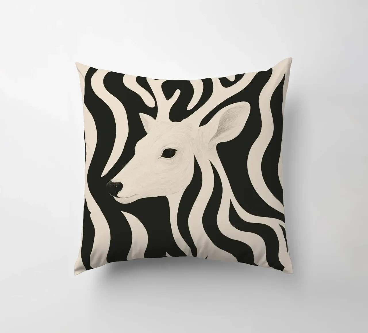 Cervo in bianco e nero cuscino da ThingDesign