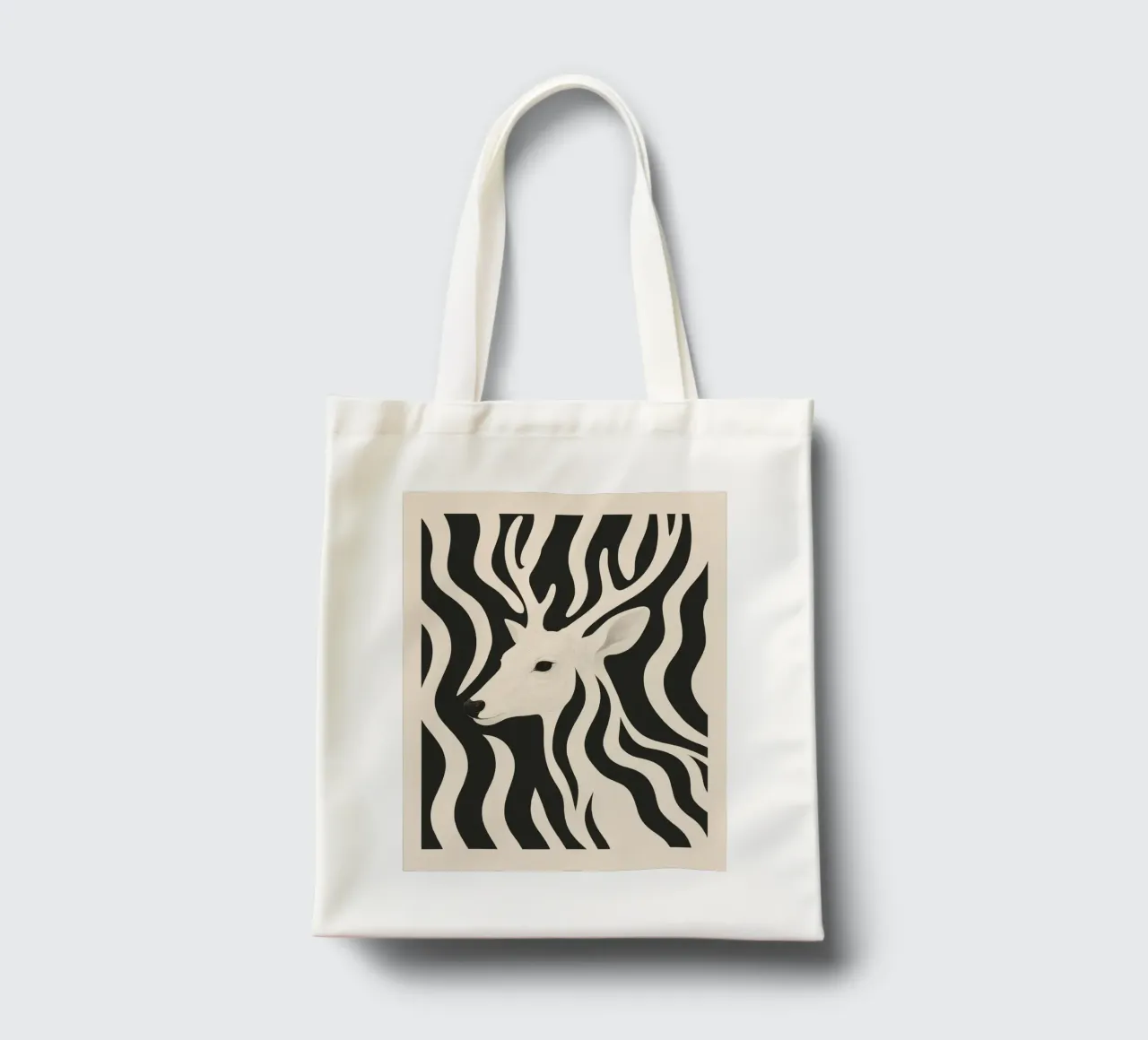 Cervo in bianco e nero borsa in juta da ThingDesign