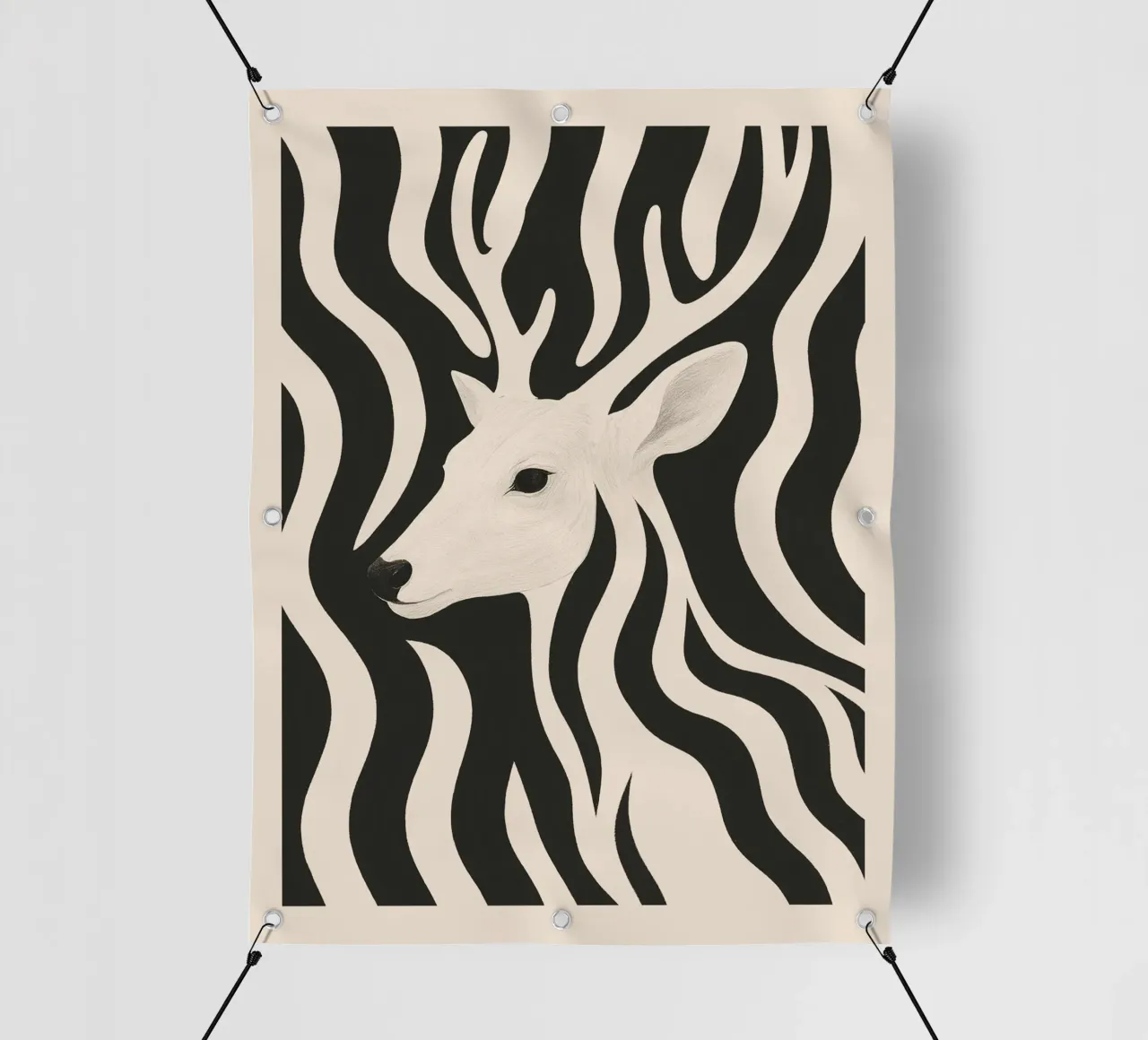 Cervo in bianco e nero telo in pvc da ThingDesign