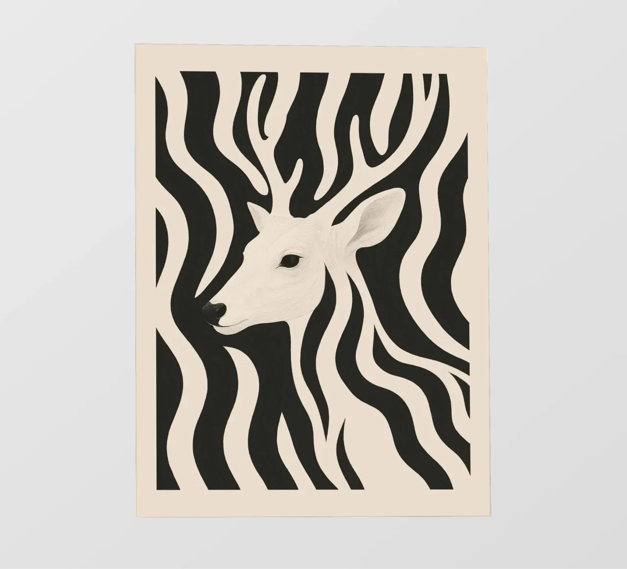 Cervo in bianco e nero telo in pvc da ThingDesign