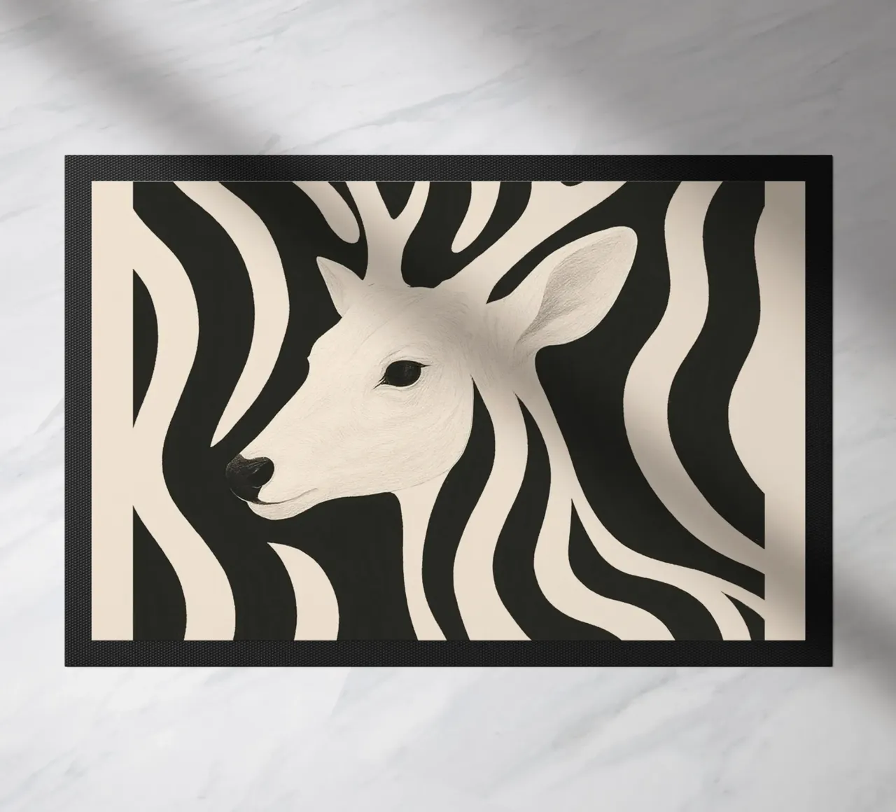 Cervo in bianco e nero zerbino da ThingDesign