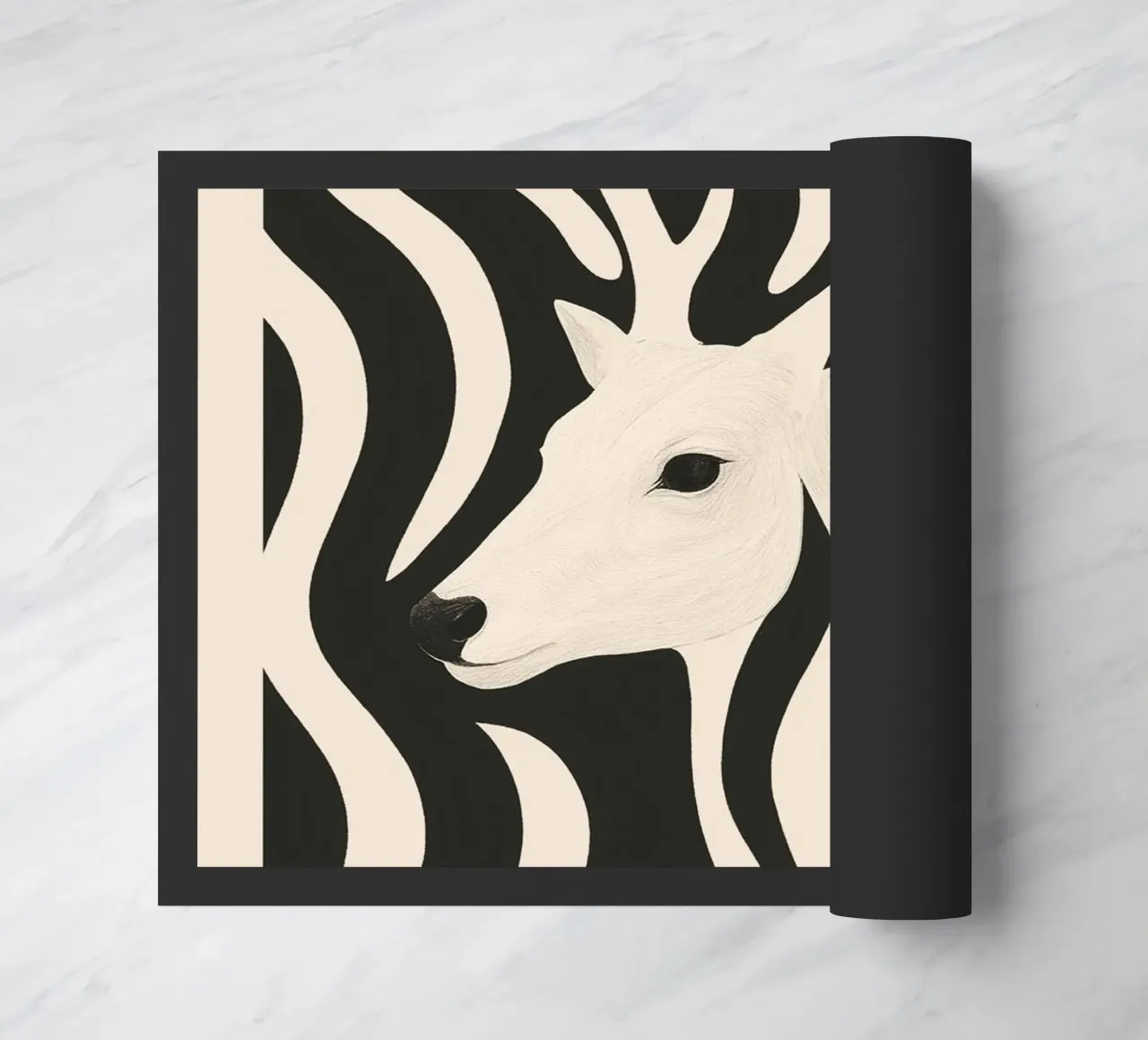Cervo in bianco e nero zerbino da ThingDesign