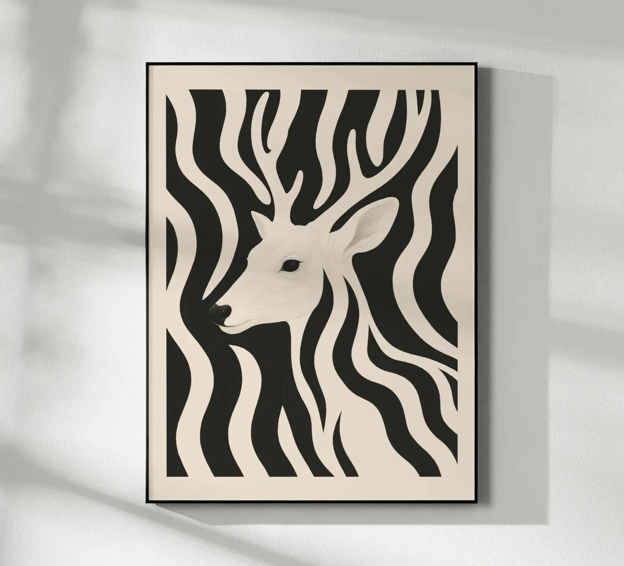 Cervo in bianco e nero plexiglass da ThingDesign