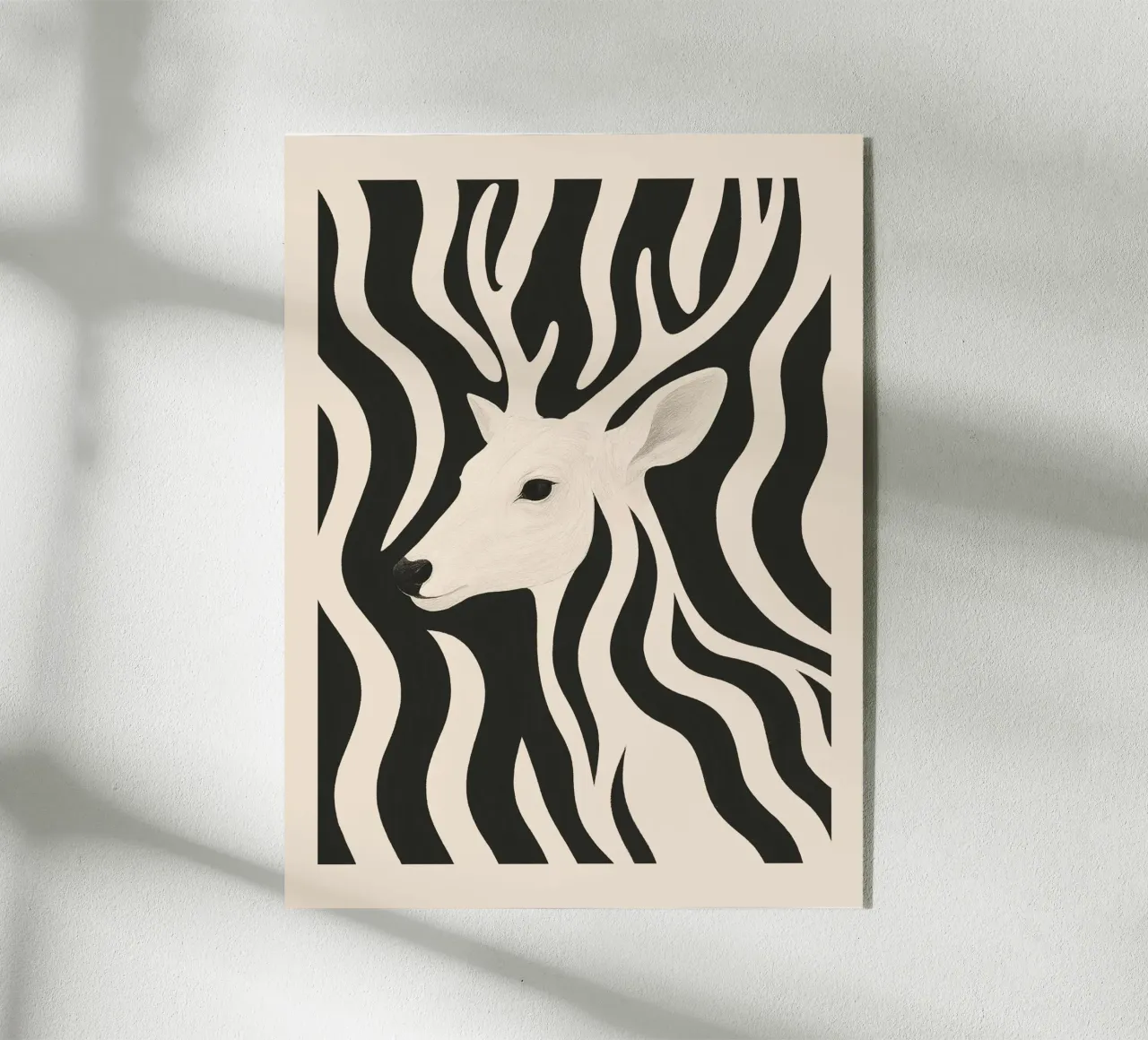 Cervo in bianco e nero plexiglass da ThingDesign