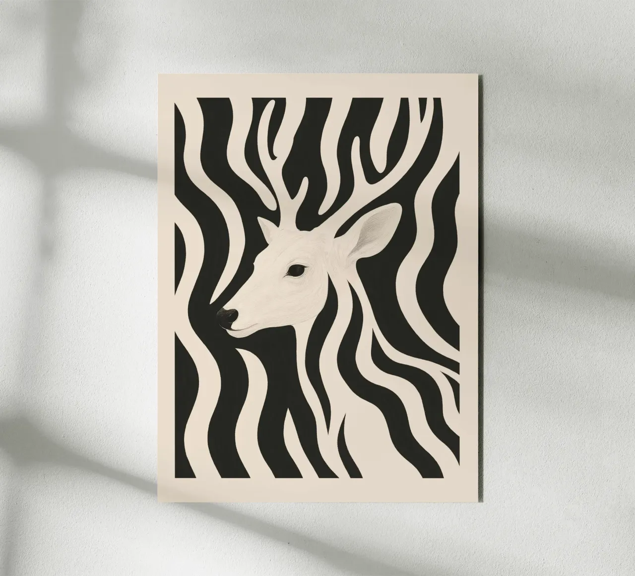 Cervo in bianco e nero alluminio dibond da ThingDesign