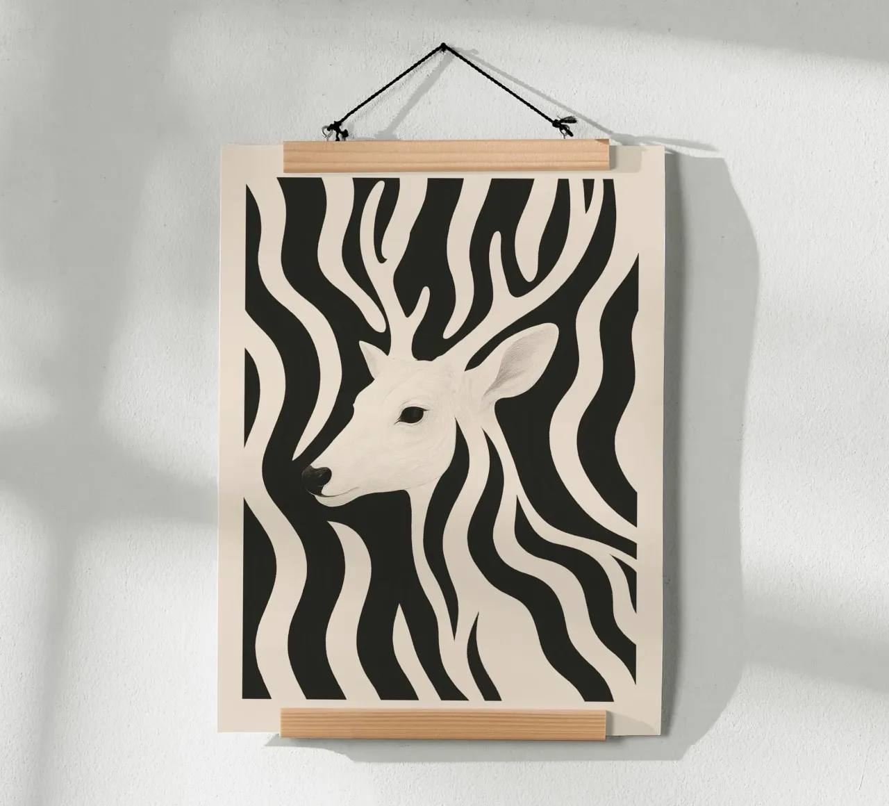 Cervo in bianco e nero carta hahnemühle da ThingDesign