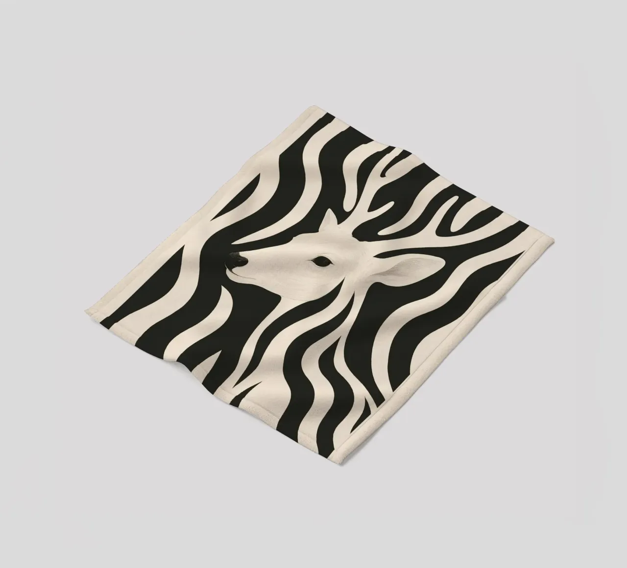 Cervo in bianco e nero coperta in pile da ThingDesign