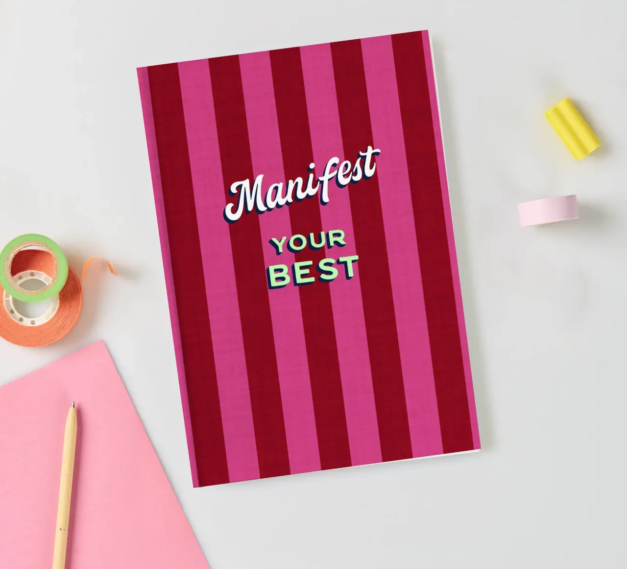 Manifest Your Best - Typographic Dopamine Art notebook by Dominique Vari Words