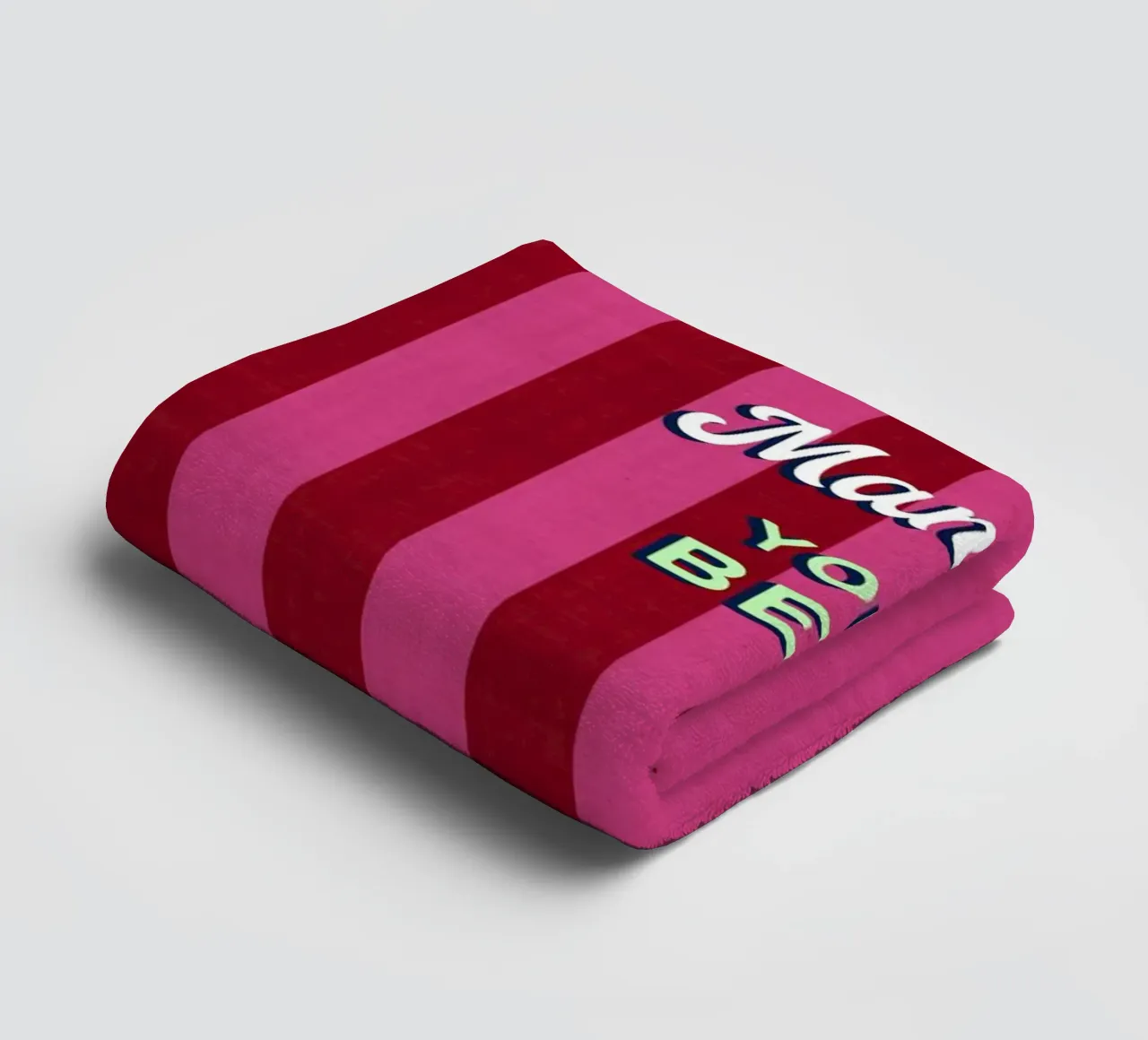 Manifest Your Best - Typographic Dopamine Art towel by Dominique Vari Words