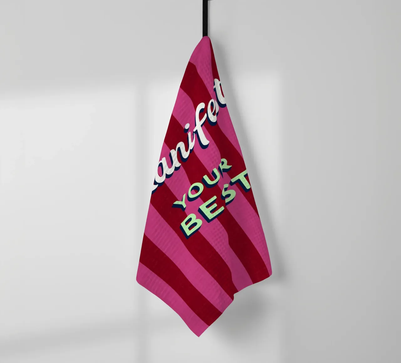 Manifest Your Best • Typographic Dopamine Art torchon de Dominique Vari Words