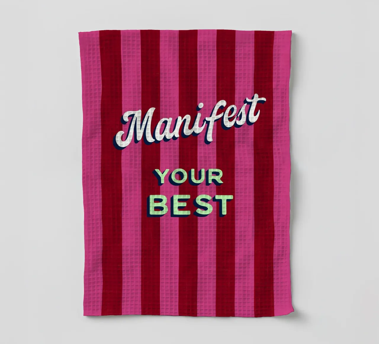 Manifest Your Best • Typographic Dopamine Art torchon de Dominique Vari Words