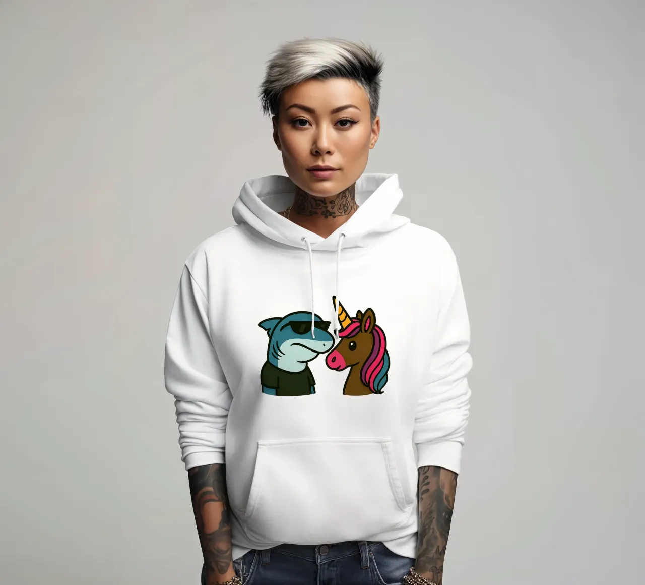Einhorn & Hai felpa con cappuccio da Vintage Van Gogh