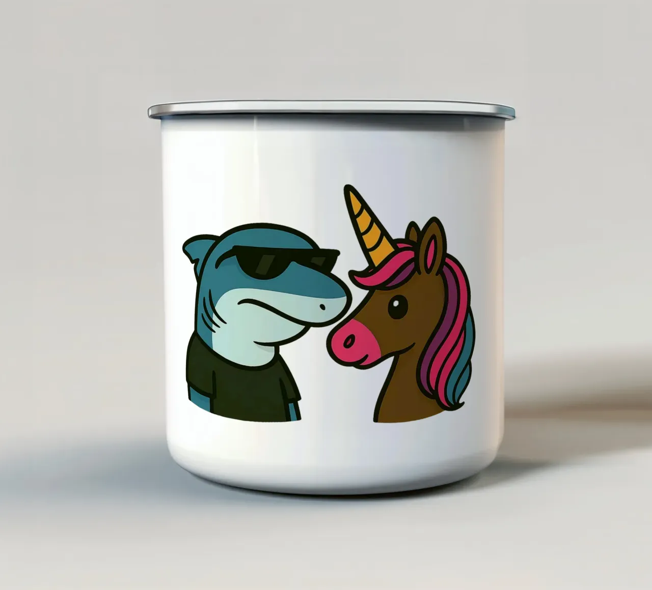 Einhorn & Hai tazza in smalto da Vintage Van Gogh