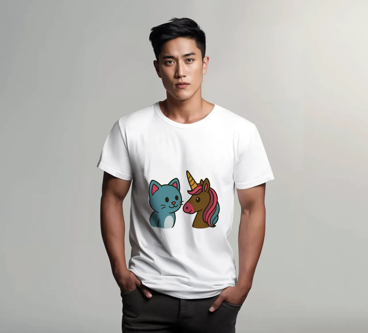 Einhorn & Kätzchen t-shirt da Vintage Van Gogh
