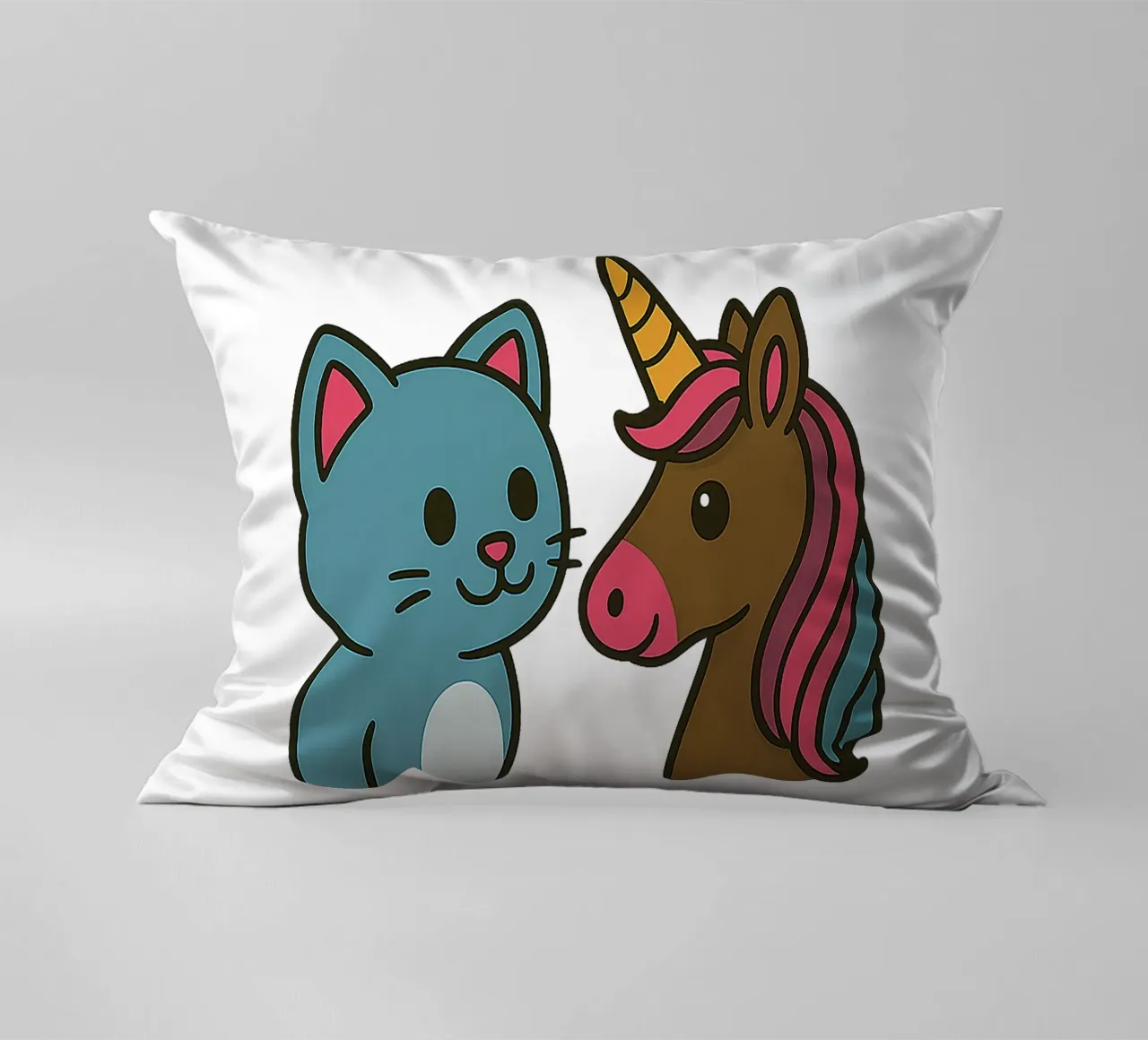 Einhorn & Kätzchen cuscino da Vintage Van Gogh