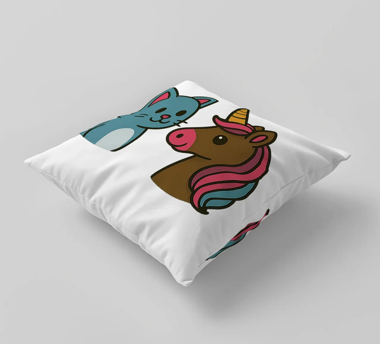 Einhorn & Kätzchen cuscino da Vintage Van Gogh