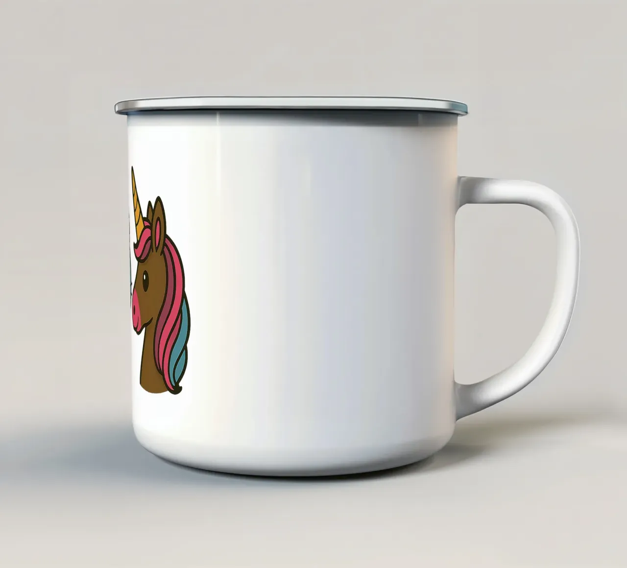 Einhorn & Kätzchen tazza in smalto da Vintage Van Gogh