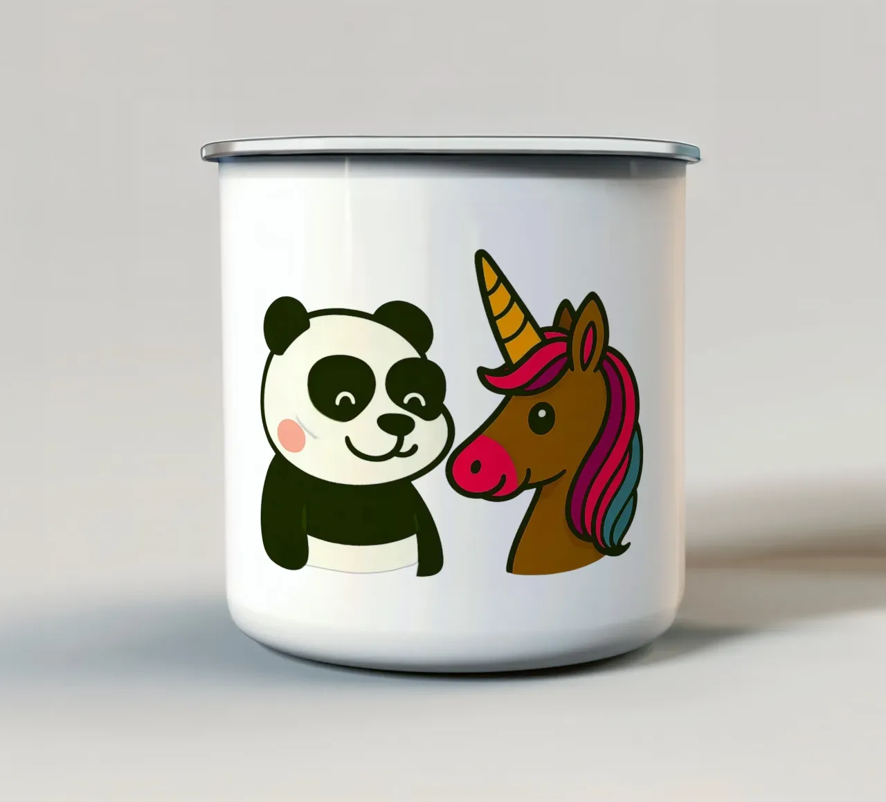 Einhorn & Panda tazza in smalto da Vintage Van Gogh
