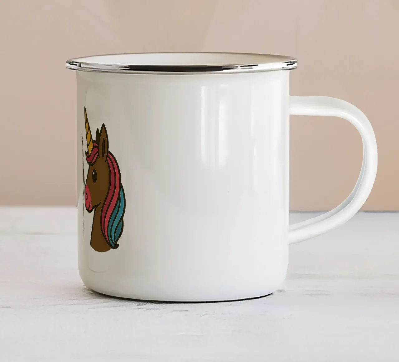 Einhorn & Hündchen tazza in smalto da Vintage Van Gogh