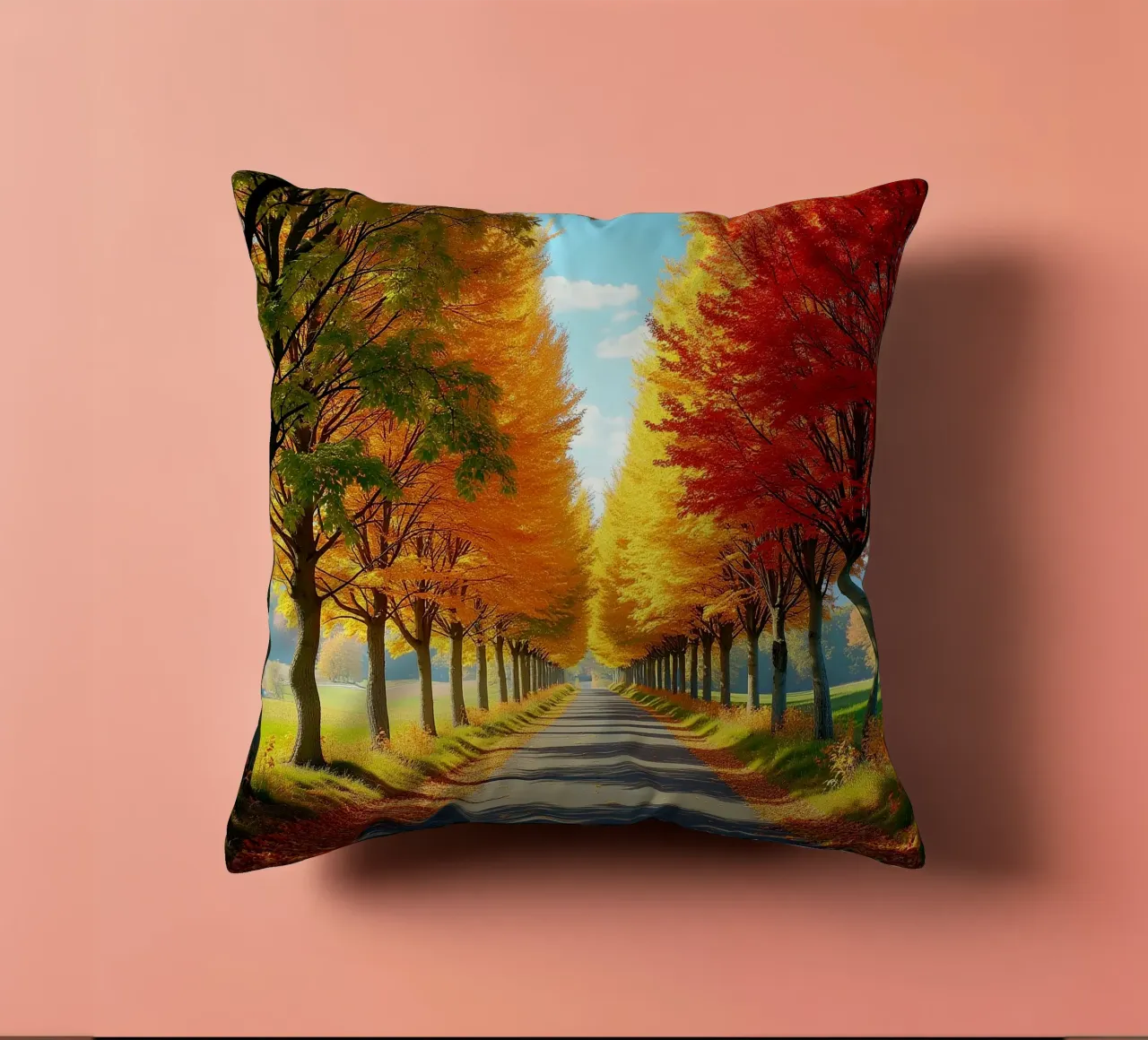 Albero_alleato_autunno_1 cuscino da Fantasie & Mystikwelten by LK