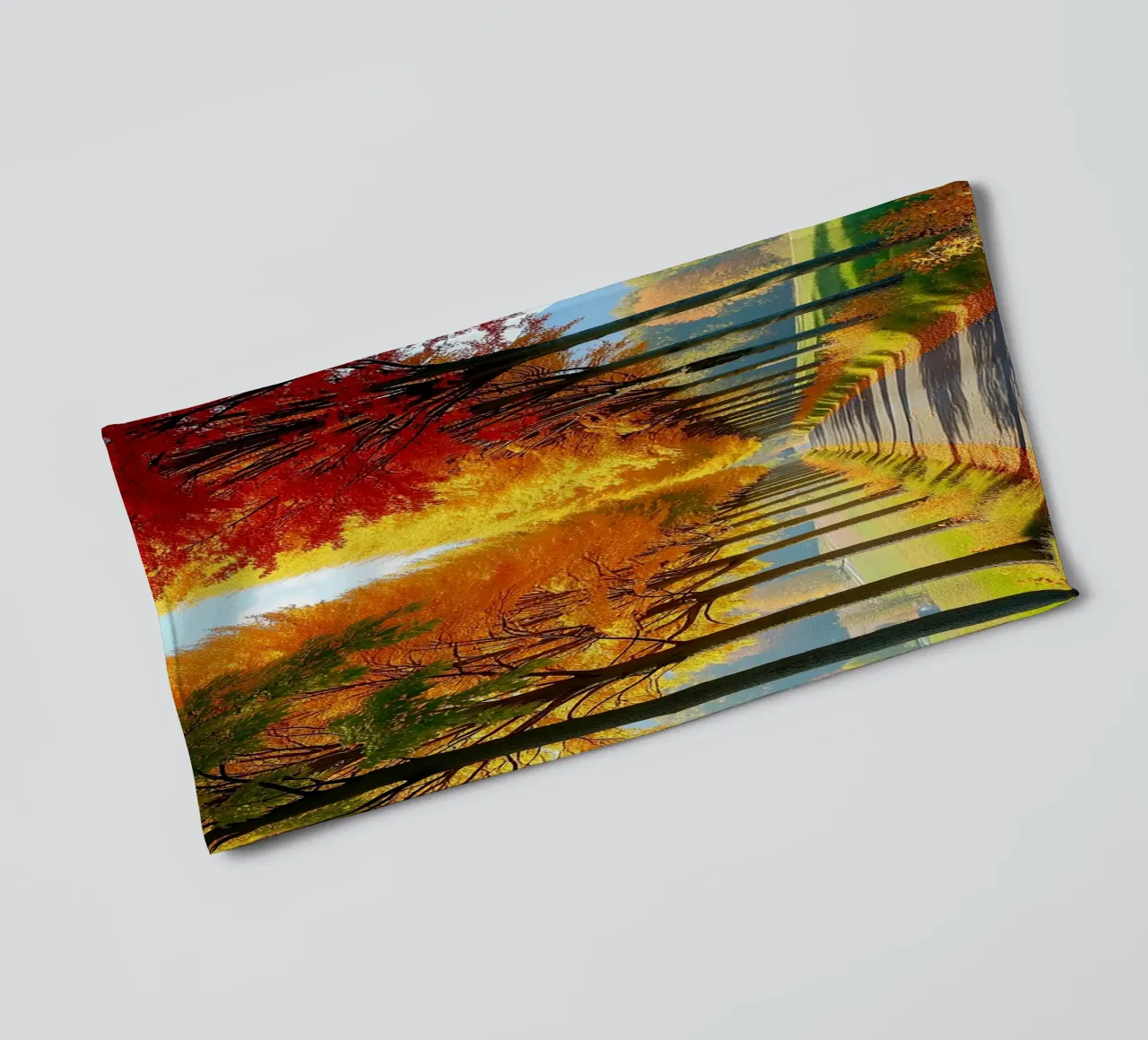 Albero_alleato_autunno_1 asciugamano da bagno da Fantasie & Mystikwelten by LK