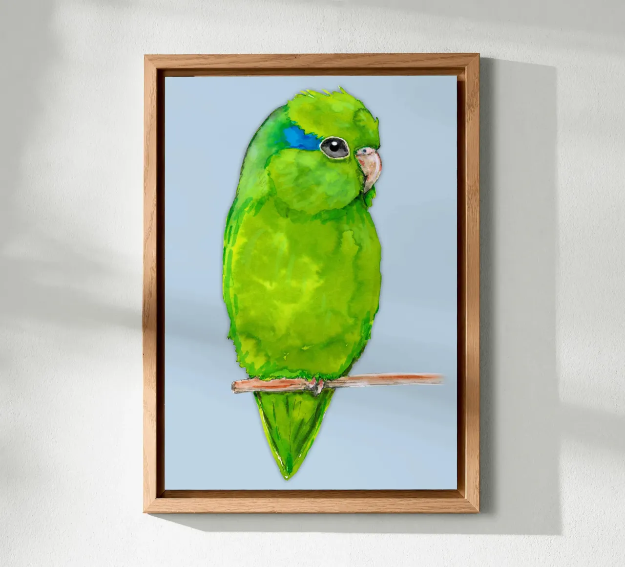 Pappagallino verde alluminio dibond da BwiseLizzy