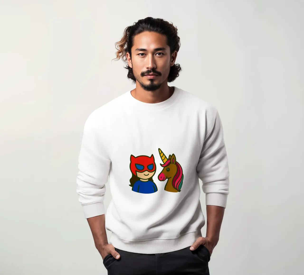 Einhorn & Superheldin felpa da Vintage Van Gogh