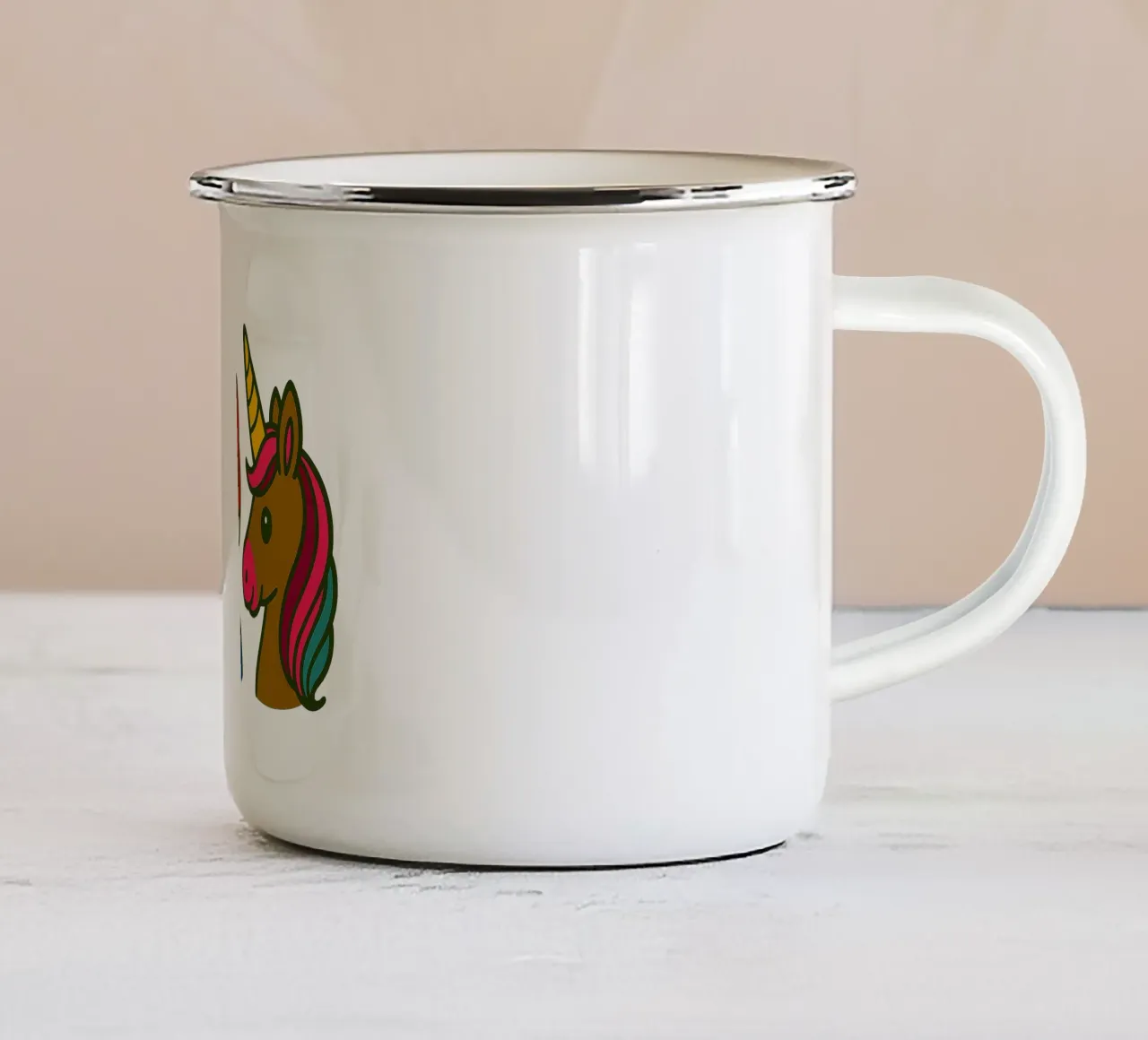 Einhorn & Superheldin tazza in smalto da Vintage Van Gogh