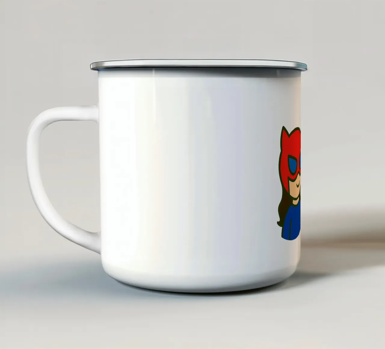 Einhorn & Superheldin tazza in smalto da Vintage Van Gogh