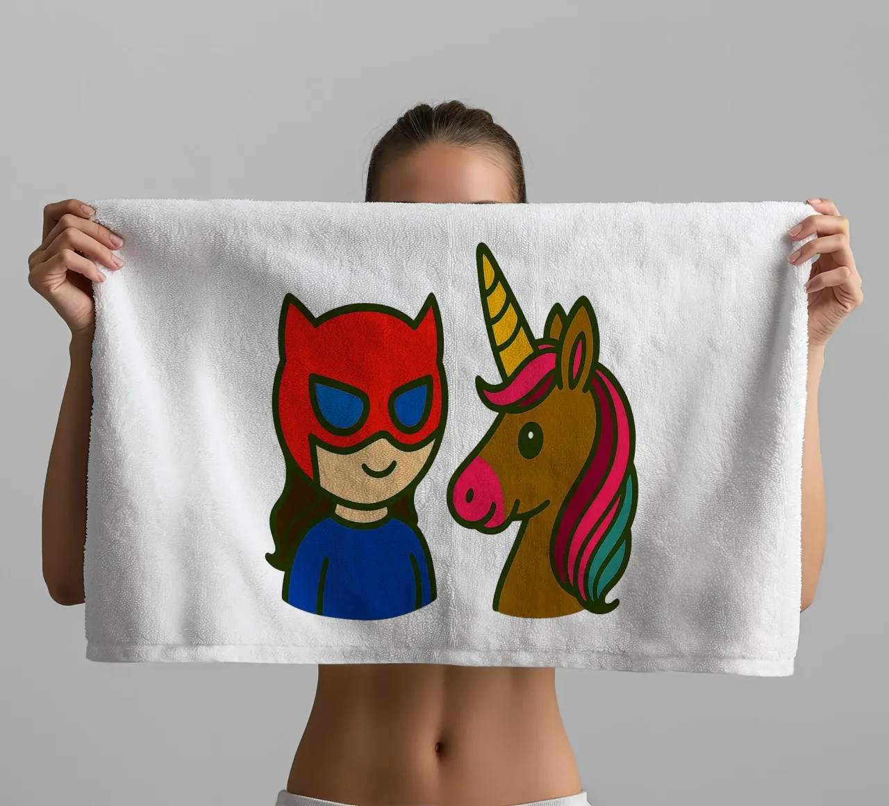 Einhorn & Superheldin asciugamano da bagno da Vintage Van Gogh