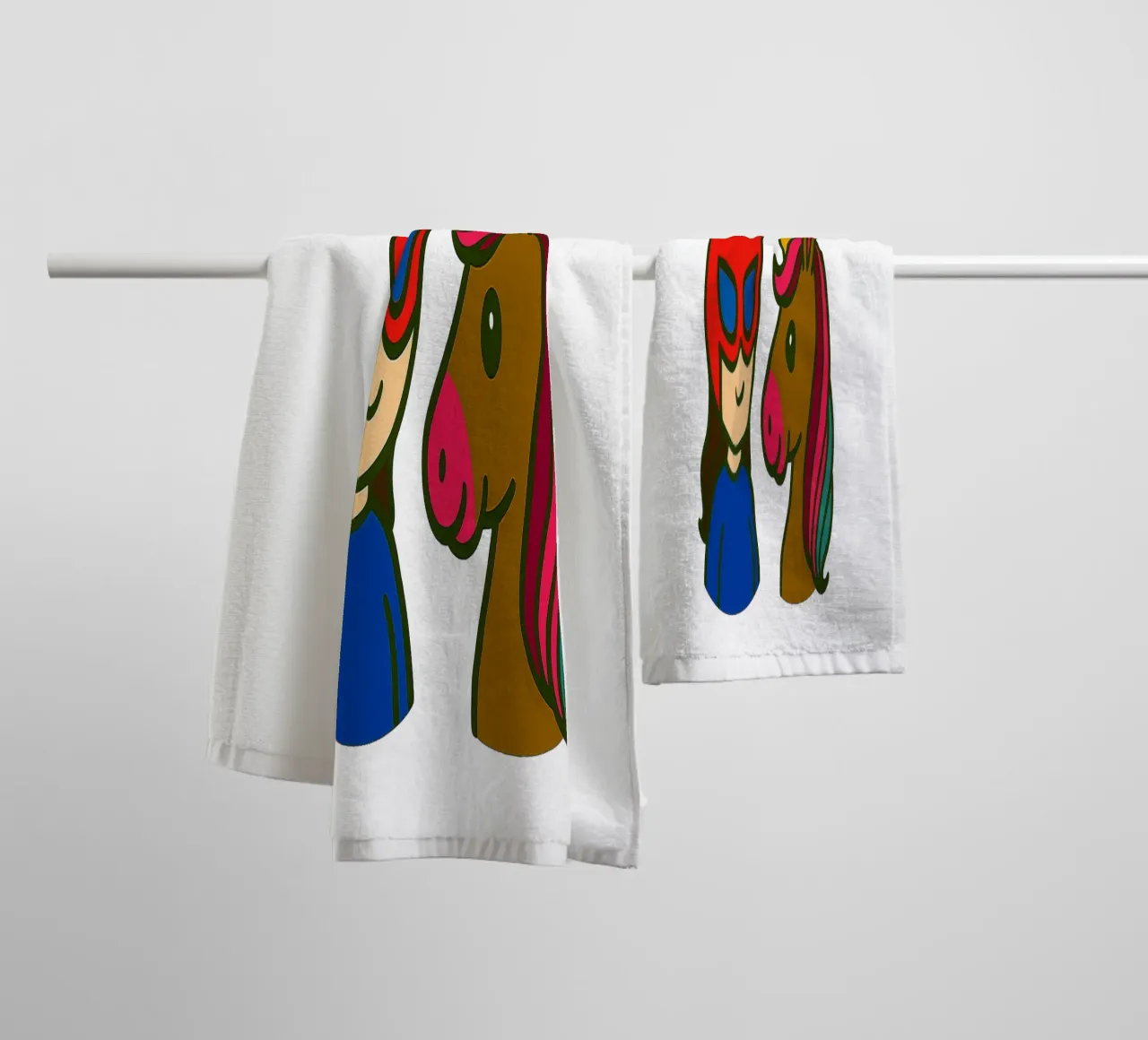 Einhorn & Superheldin asciugamano da bagno da Vintage Van Gogh