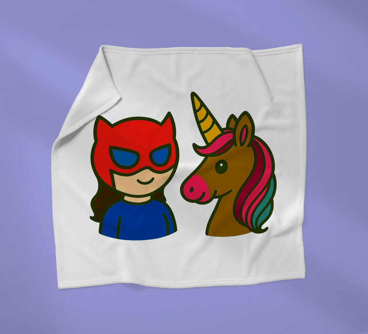 Einhorn & Superheldin coperta in pile da Vintage Van Gogh