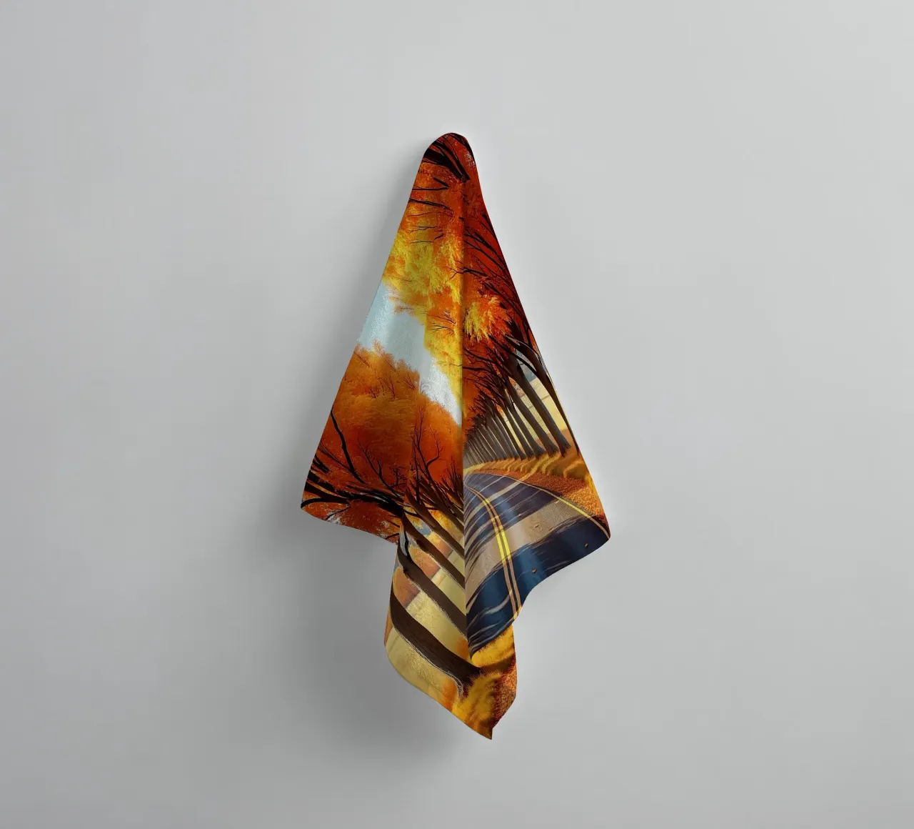 Albero_alleato_autunno_3 asciugamano da bagno da Fantasie & Mystikwelten by LK