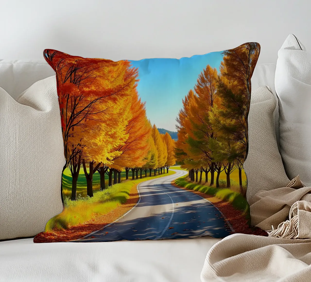 Albero_alleato_autunno_5 cuscino da Fantasie & Mystikwelten by LK