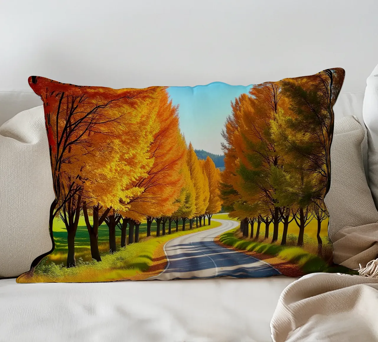 Albero_alleato_autunno_5 cuscino da Fantasie & Mystikwelten by LK