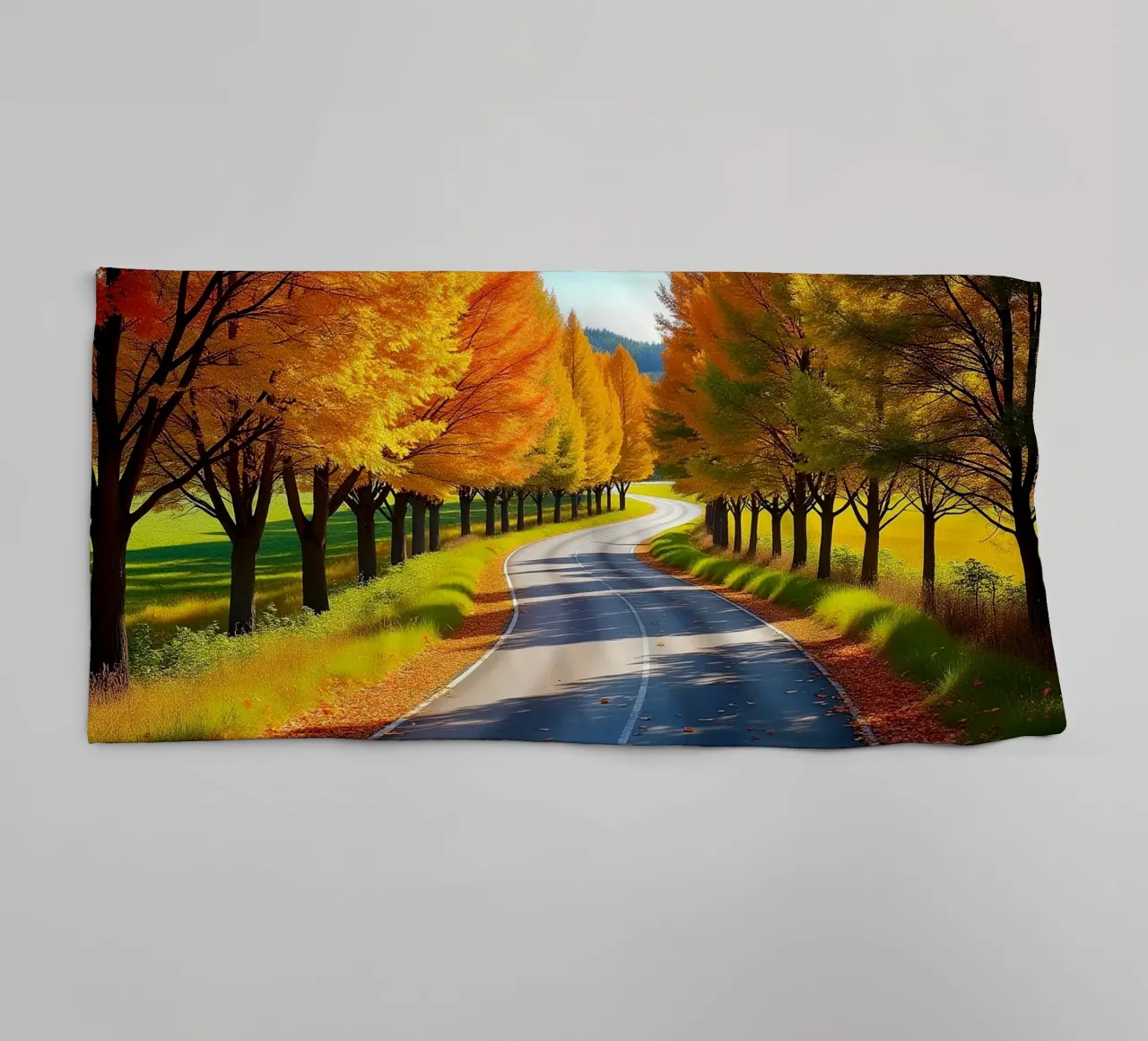 Albero_alleato_autunno_5 asciugamano da bagno da Fantasie & Mystikwelten by LK
