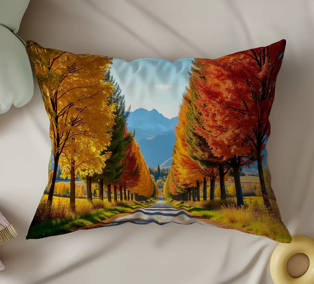 Albero_alleato_autunno_7 cuscino da Fantasie & Mystikwelten by LK